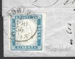 Italiaanse oude staten - Sardinië 1855 - Brief zonder tekst,, Postzegels en Munten, Gestempeld