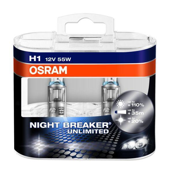 Osram H1 Night Breaker UNLIMITED 12V 55W Set, Auto diversen, Onderhoudsmiddelen, Ophalen of Verzenden