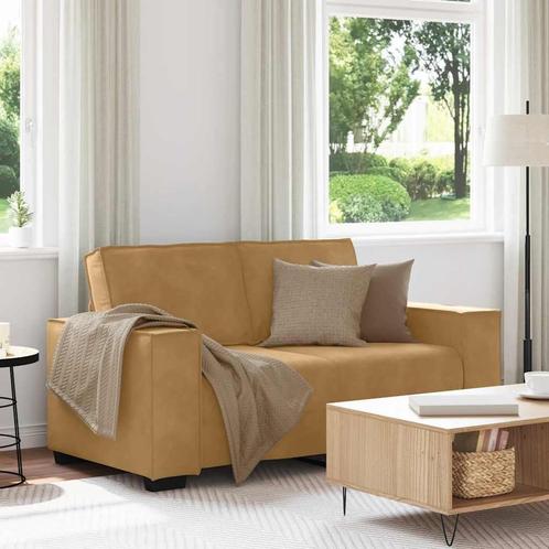 vidaXL Tweezitsbank 120 cm fluweel bruin, Huis en Inrichting, Zetels | Zetels, Nieuw, Verzenden