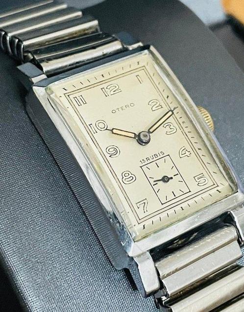 OTERO - Sport Art Deco Tank Manuel Winding 1940, Handtassen en Accessoires, Horloges | Heren