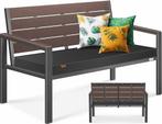 Tuinbank met houtlook - zitkussen - 120 cm -  parkbank met, Tuin en Terras, Verzenden, Nieuw