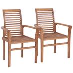 vidaXL Chaises de salle à manger empilables 2 pcs Teck massi
