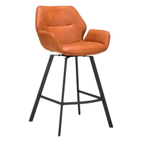Barkrukken | PERLA | Leer/Metaal | Camel | Zwarte Poten |, Zakelijke goederen, Horeca | Keukenapparatuur, Nieuw in verpakking