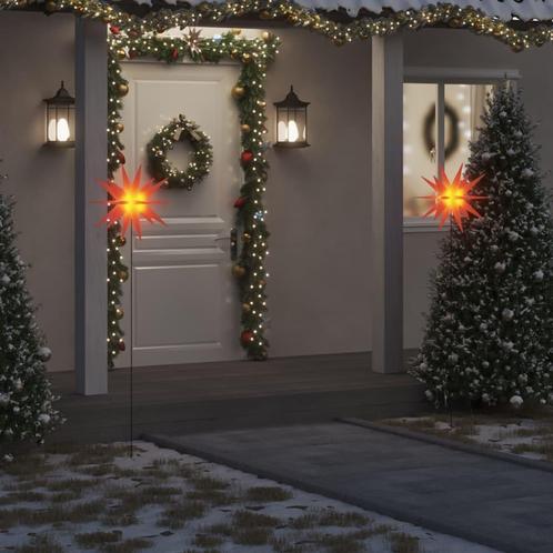 vidaXL Kerstlamp met grondpin en LED inklapbaar 57 cm rood, Diversen, Kerst, Nieuw, Verzenden