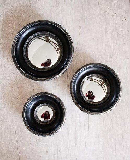 Trio miroirs convexes, oeil de sorcière, marjordome - Miroir, Antiek en Kunst, Curiosa en Brocante