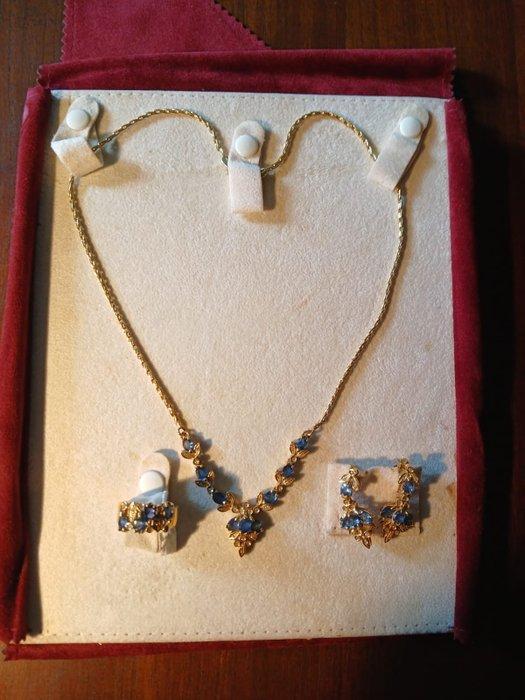 Ensemble de bijoux 3 pièces - 18 carats Or jaune Saphir, Bijoux, Sacs & Beauté, Bijoux anciens