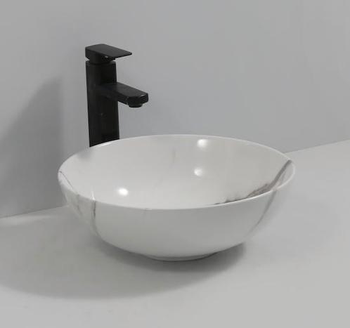 SALE - Luka 39 - Glans marmer - Waskom -  -  - Keramiek -, Doe-het-zelf en Bouw, Sanitair, Nieuw, Ophalen of Verzenden