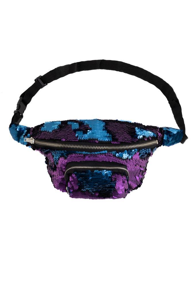 Heuptasje Rond Voorvak Pailletten Donkerblauw Paars Heuptas, Handtassen en Accessoires, Tassen | Damestassen, Paars, Nieuw, Ophalen of Verzenden