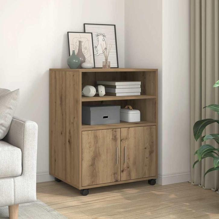 vidaXL Rolkast 60x48x81 cm bewerkt hout artisanaal, Huis en Inrichting, Kasten | Overige, Nieuw, Verzenden