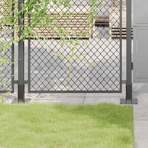 vidaXL Paonderstellen vierkant 4 st gepoedercoat staal, Tuin en Terras, Palen, Balken en Planken, Nieuw, Verzenden