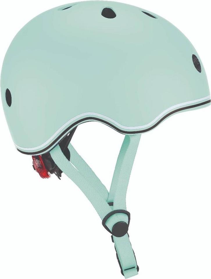 Globber Helm Go up met Lichtjes in Pastel Groen, Fietsen en Brommers, Fietsaccessoires | Fietshelmen, Zo goed als nieuw, Verzenden