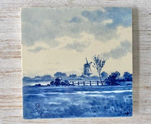 Tegel - Nederlandse landschap - De Porceleyne Fles, Delft -, Antiek en Kunst, Antiek | Glaswerk en Kristal