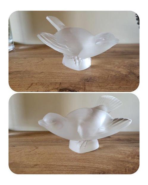Lalique - Figurine - Oiseau en cristal dépoli (2) - Cristal, Antiek en Kunst, Antiek | Glaswerk en Kristal