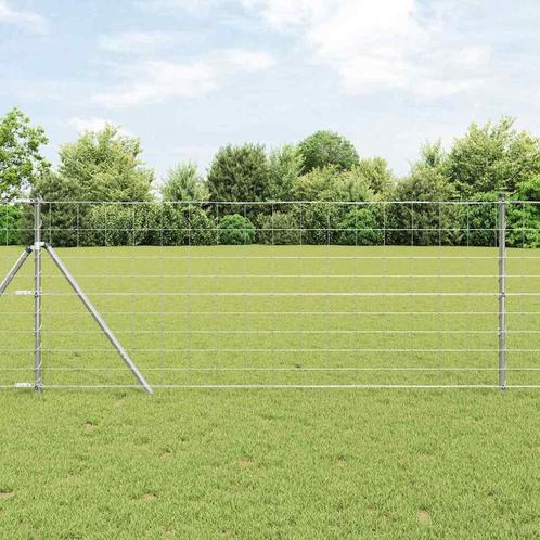 vidaXL Weidehekwerk Zilver 50 x 1 m Gegalvaniseerd staal, Tuin en Terras, Tuinhekken en Hekwerk, Nieuw, Verzenden