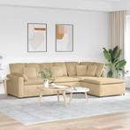 vidaXL Modulaire bank met voetenbank en kussens corduroy, Huis en Inrichting, Zetels | Voetbanken en poefs, Verzenden, Nieuw