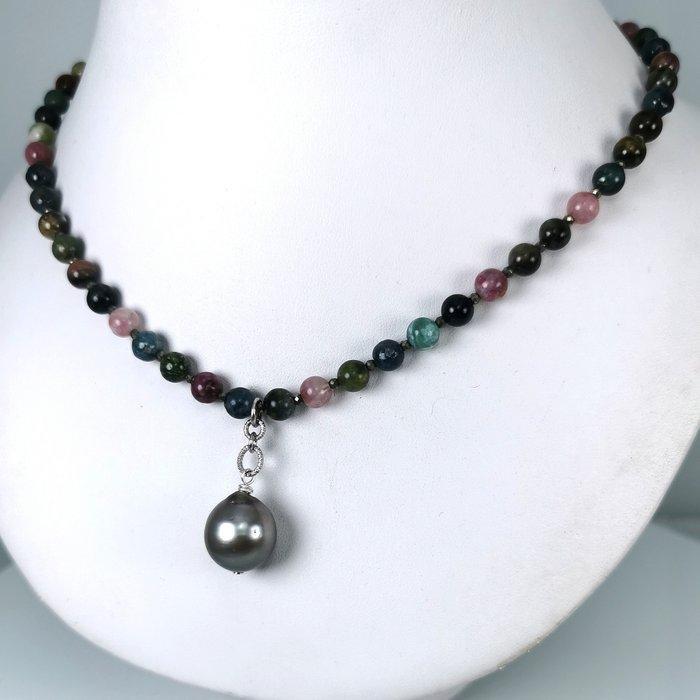 Halsketting Zilver Parel - Gemengde edelstenen - Tahiti, Handtassen en Accessoires, Kettingen