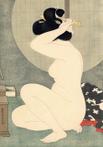 Origineel houtblok print - Papier - Vrouw - Hirano Hakuh