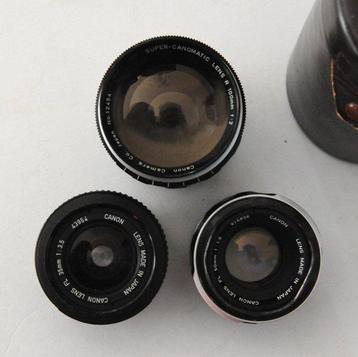 Canon FL 35mm f3.5 / FL 50mm f1.8 / Super-Canomatic R 100mm