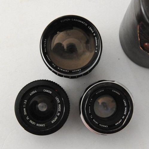 Canon FL 35mm f3.5 / FL 50mm f1.8 / Super-Canomatic R 100mm, Audio, Tv en Foto, Fotocamera's Analoog