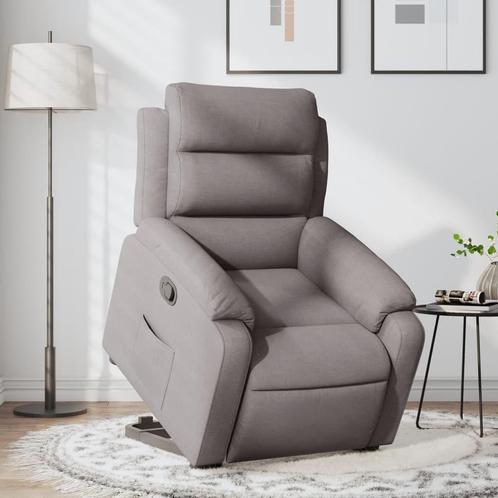 vidaXL Sta-op-stoel verstelbaar stof taupe, Huis en Inrichting, Fauteuils, Nieuw, Verzenden