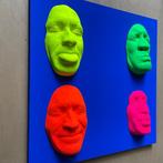 Fluo moods on blue background