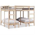 vidaXL Stapelbed 3-voudig massief grenenhout 140x200/70x140, Huis en Inrichting, Slaapkamer | Bedden, Verzenden, Nieuw