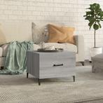 vidaXL Salontafel met metalen poten 50x50x40 cm grijs sonoma, Huis en Inrichting, Verzenden, Nieuw