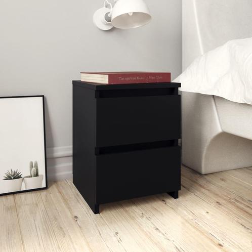 vidaXL Nachtkastje 30x30x40 cm bewerkt hout zwart, Huis en Inrichting, Slaapkamer | Nachtkastjes, Nieuw, Verzenden