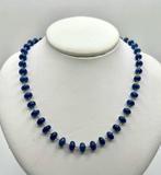 Halsketting - 18 karaat Witgoud - Tanzanieten en diamanten, Nieuw