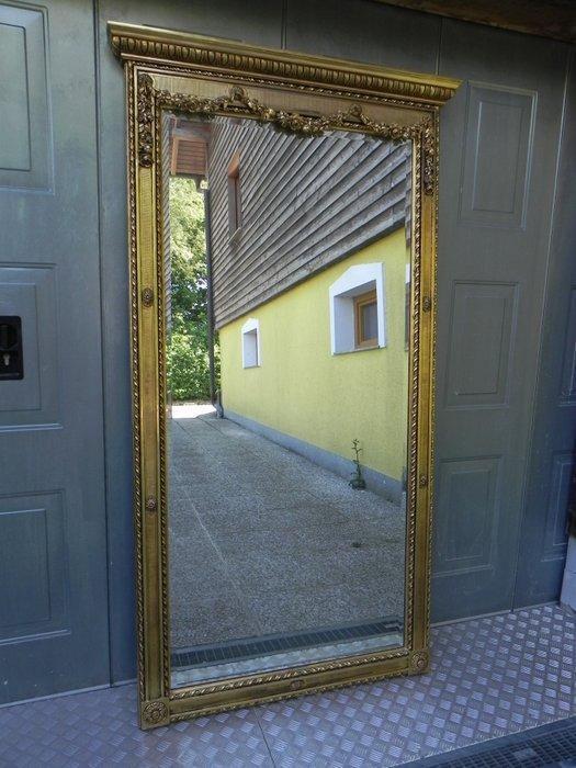 Spiegel - Verguld hout - Neoklassieke spiegel (h. 202 cm), Antiek en Kunst, Antiek | Meubels | Stoelen en Sofa's