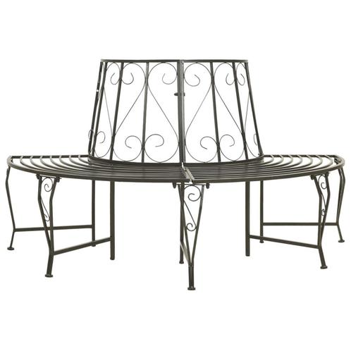 vidaXL Boombank halfrond 160 cm staal, Tuin en Terras, Tuinsets en Loungesets, Nieuw, Verzenden