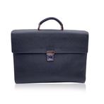 Prada - Black Saffiano Leather 3 Gussets Work Bag - Aktetas, Nieuw
