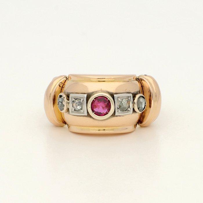 Ring - 18 karaat Geel goud, Roségoud, Witgoud Robijn -, Handtassen en Accessoires, Ringen