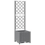 Plantenbak met Latwerk Grijs - Retour Deal - 40% Korting!, Tuin en Terras, Kunststof, Verzenden, Minder dan 60 cm, Vierkant
