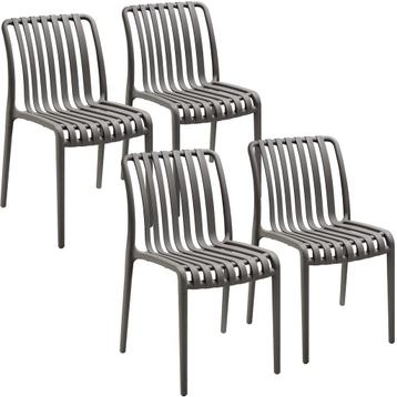 tectake Tuinstoelen Alcudia, weerbestendig, stapelbaar - ant, Verzenden