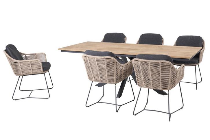 Taste by 4 Seasons Belmond tuinset naturel met Minerva tafel, Tuin en Terras, Tuinsets en Loungesets