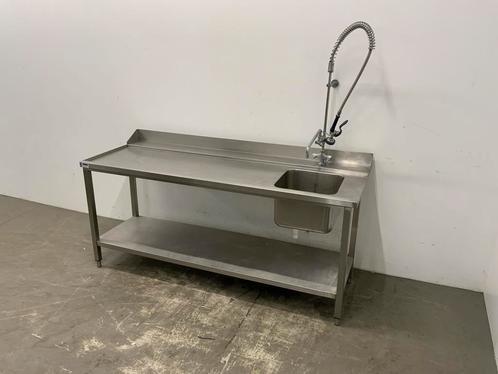 RVS aanvoertafel met voorspoeldouche korven doorschuiftafel, Zakelijke goederen, Horeca | Keukenapparatuur, Gebruikt, Inox Meubilair