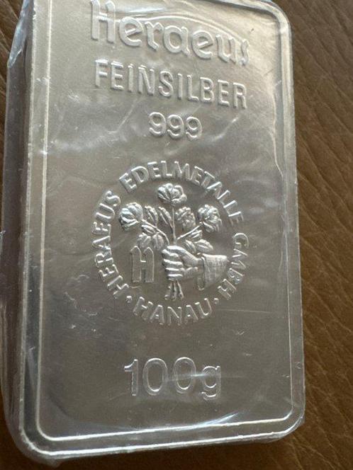 100 gram - Zilver - Heraeus - Silberbarren (Zonder, Postzegels en Munten, Edelmetalen en Baren