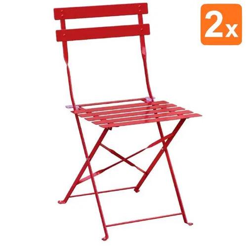 Opklapbare Stoelen | Staal | Red | In-/Outdoor | 2 Stuks |, Zakelijke goederen, Horeca | Keukenapparatuur, Nieuw in verpakking