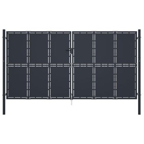 vidaXL Poort 400x175 cm staal antraciet, Jardin & Terrasse, Portes de jardin, Envoi