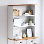 vidaXL Hutch ASKIM Wit 91 x 30 x 104 cm Massief grenenhout, Huis en Inrichting, Kasten | Dressoirs, Verzenden, Nieuw