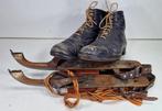 Antique Wooden & Brass Ice Skates With Original Antique