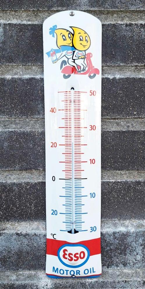 Emaille thermometer Esso motor oil, Verzamelen, Merken en Reclamevoorwerpen, Verzenden