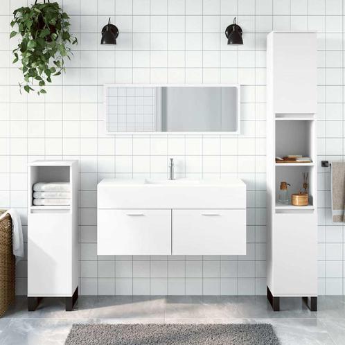 vidaXL Badkamerkast met spiegel bewerkt hout wit, Huis en Inrichting, Badkamer | Badkamermeubels, Nieuw, Verzenden