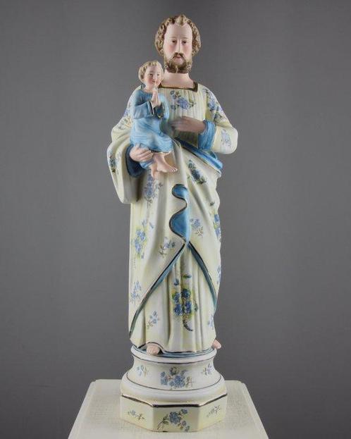 Figurine - Jozef met Kind - Biscuit de porcelaine, Antiek en Kunst, Antiek | Boeken en Manuscripten