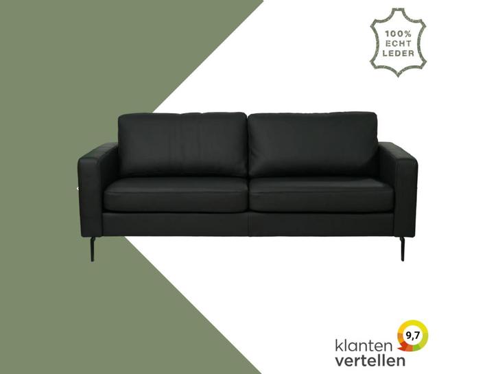 Leren bank Match - 3 zits, Antiek en Kunst, Antiek | Meubels | Stoelen en Sofa's, Ophalen of Verzenden