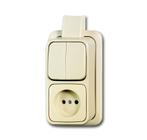 ABB Busch-Jaeger Combination Series Socket Outlet Cream -, Doe-het-zelf en Bouw, Verzenden, Nieuw