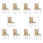 Set van 10 Leren eetkamerstoelen Comfort met wieltjes -, Ophalen of Verzenden, Nieuw, Leer, Eén