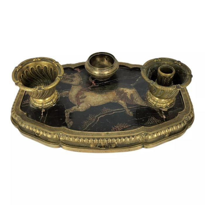 Inktpot - Messing, Hout, Antiek en Kunst, Antiek | Overige Antiek