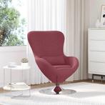 vidaXL Eivormige stoel Wijnrood 63 x 73 x 90 cm Stof, Huis en Inrichting, Fauteuils, Verzenden, Nieuw